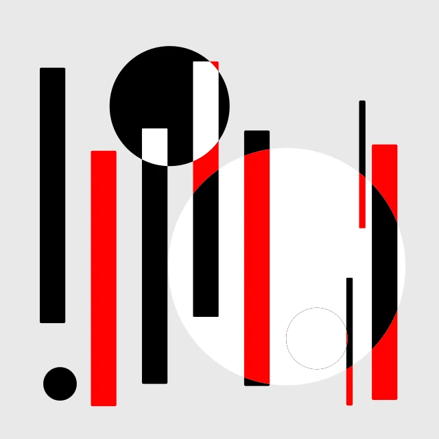Generated training image 1: black and red bars with circles on gray.