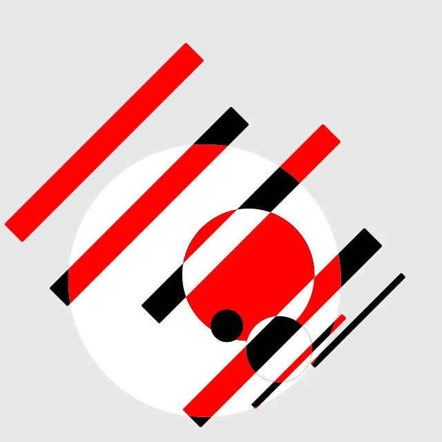 Generated training image 2: black and red bars with circles on gray.