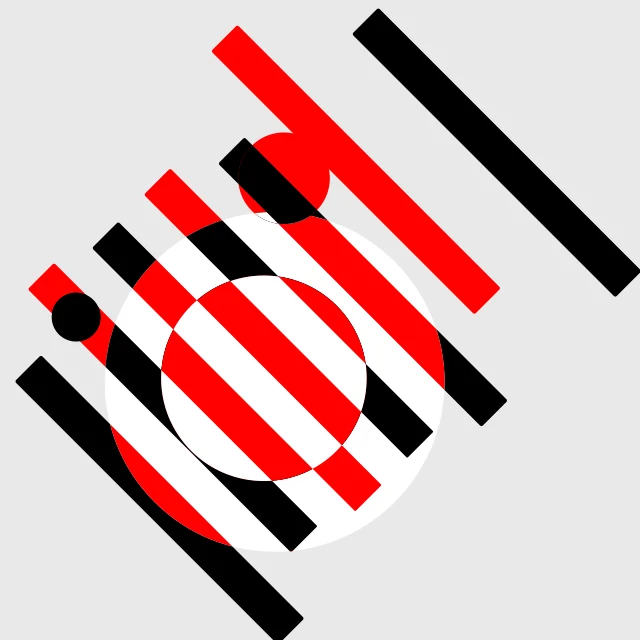 Generated training image 3: black and red bars with circles on gray.