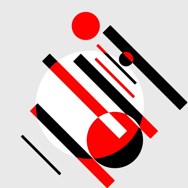 Generated training image 4: black and red bars with circles on gray.
