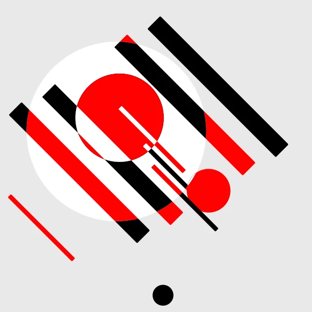 Generated training image 7: black and red bars with circles on gray.