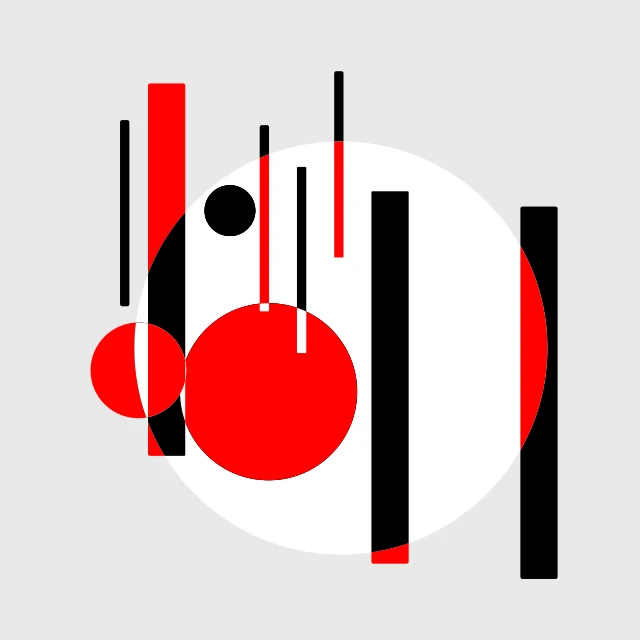 Generated training image 8: black and red bars with circles on gray.