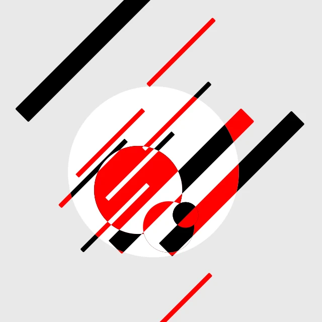 Generated training image 9: black and red bars with circles on gray.