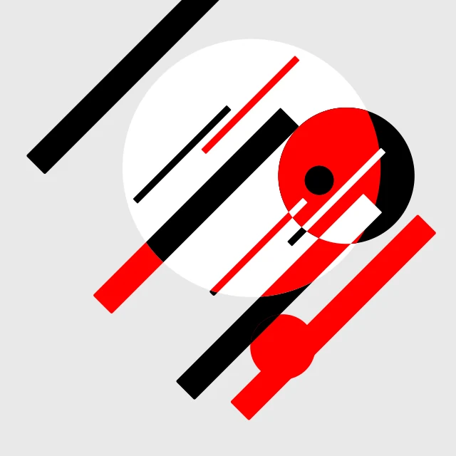 Generated training image 11: black and red bars with circles on gray.