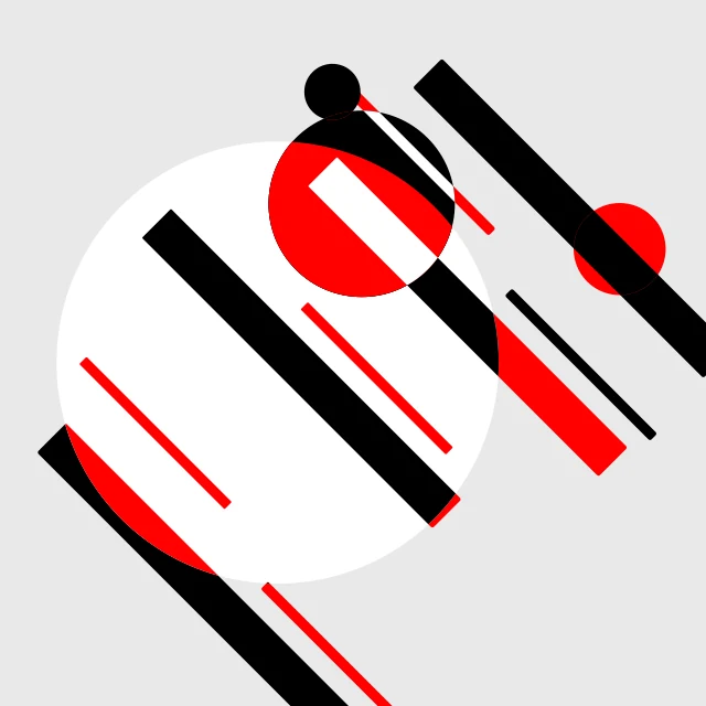 Generated training image 12: black and red bars with circles on gray.