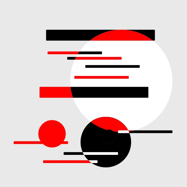 Generated training image 16: black and red bars with circles on gray.