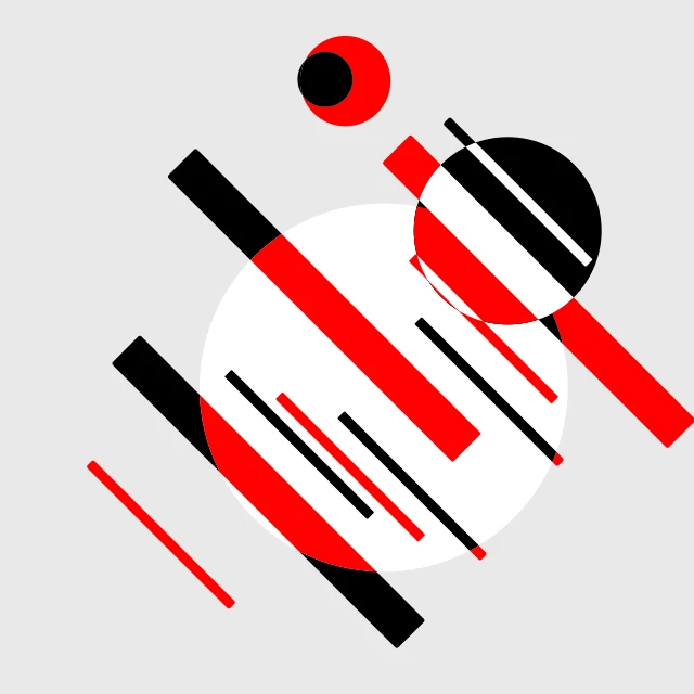 Generated training image 17: black and red bars with circles on gray.