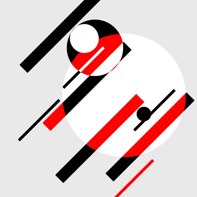 Generated training image 19: black and red bars with circles on gray.