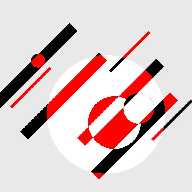 Generated training image 20: black and red bars with circles on gray.