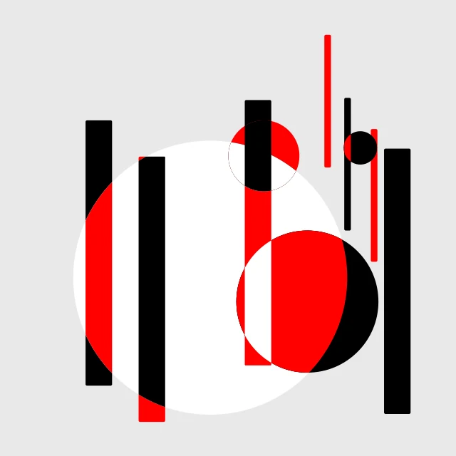 Generated training image 22: black and red bars with circles on gray.