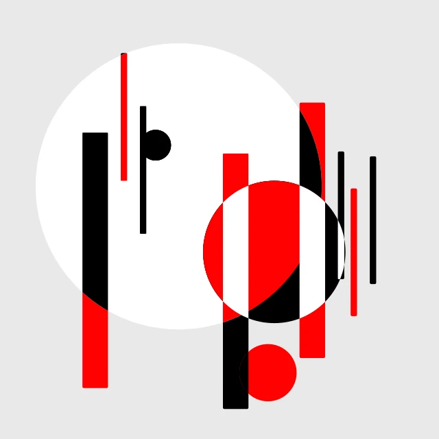 Generated training image 23: black and red bars with circles on gray.