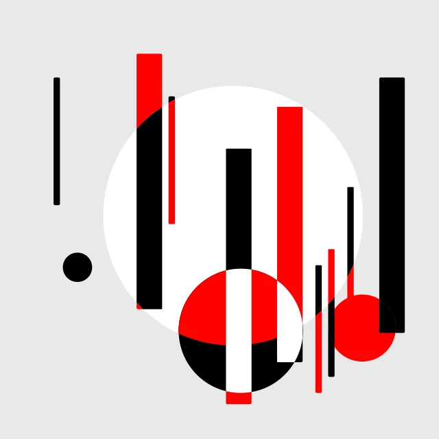 Generated training image 25: black and red bars with circles on gray.